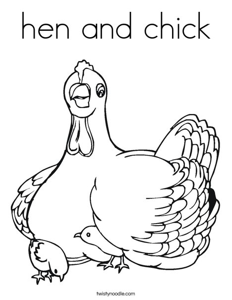 468x605 Hen And Chick Coloring Page