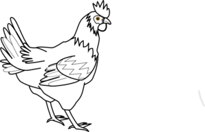 298x192 Hen Outline Clip Art