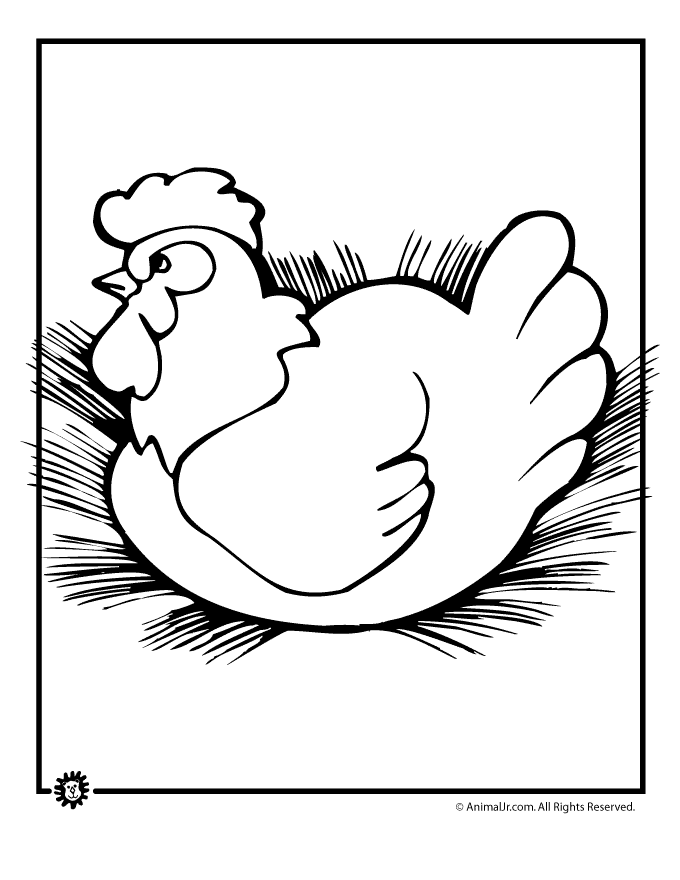 680x880 Sitting Hen Coloring Page