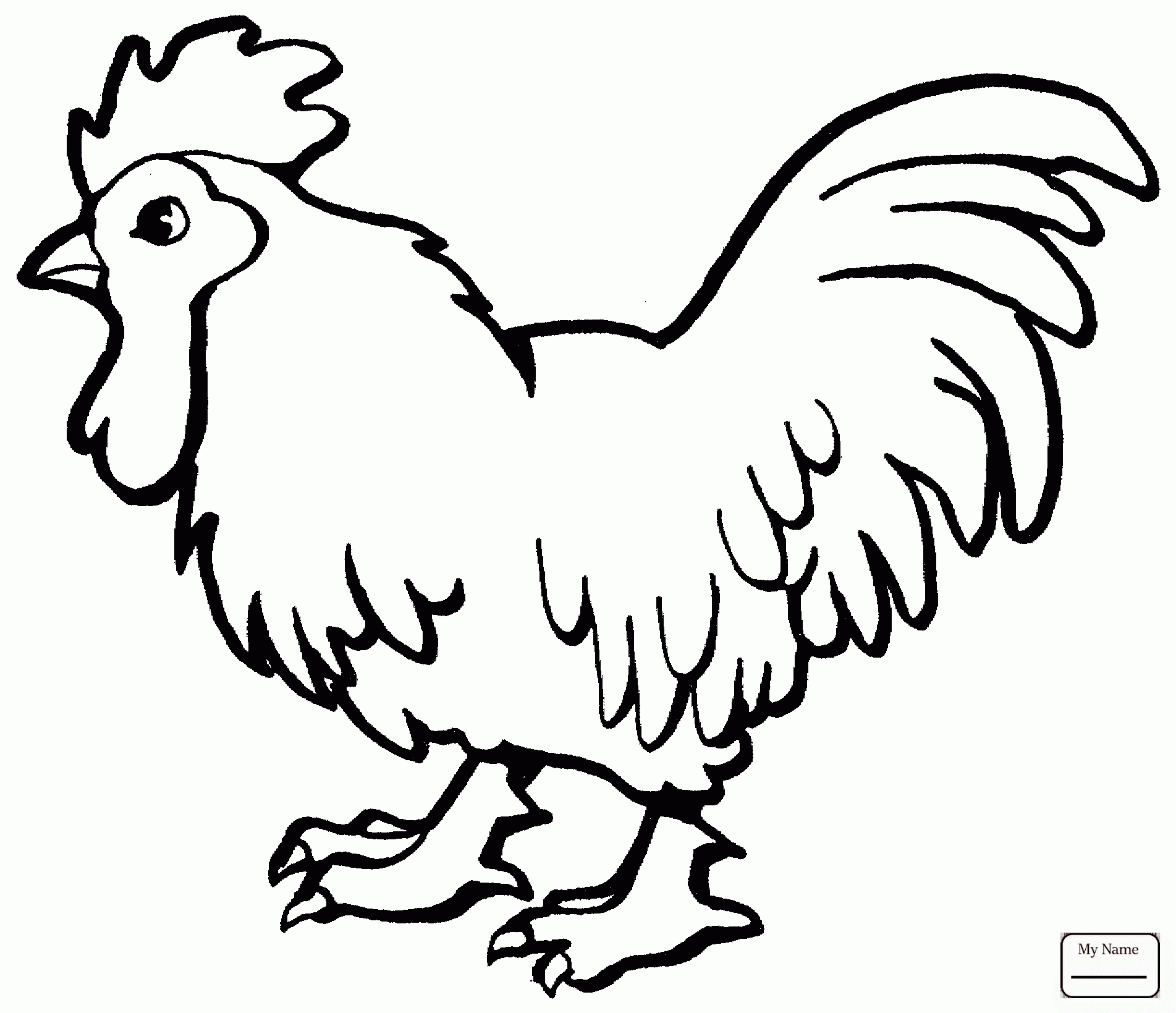 1903x1639 Coloring Pages For Kids Cartoon Rooster Birds Chicken