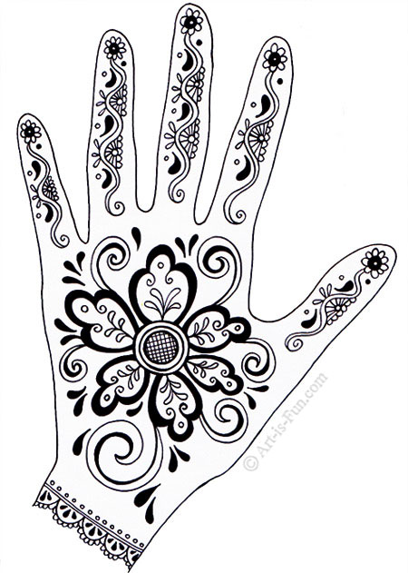 450x631 Henna Hand Designs Art Lesson Make A Unique Self Portrait Art