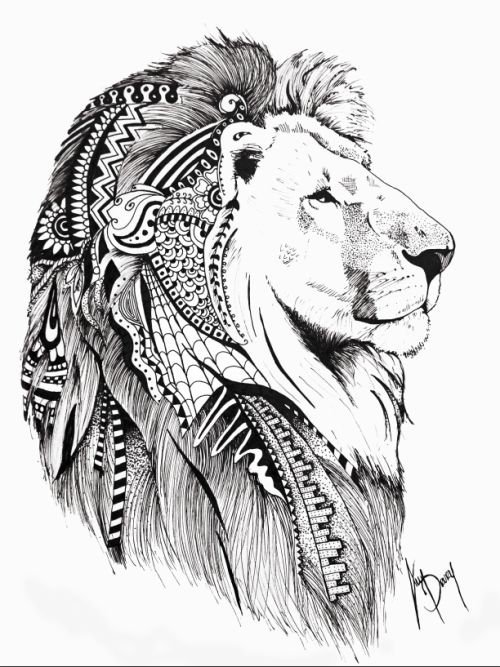 500x667 Mehndi Lion Tattoos