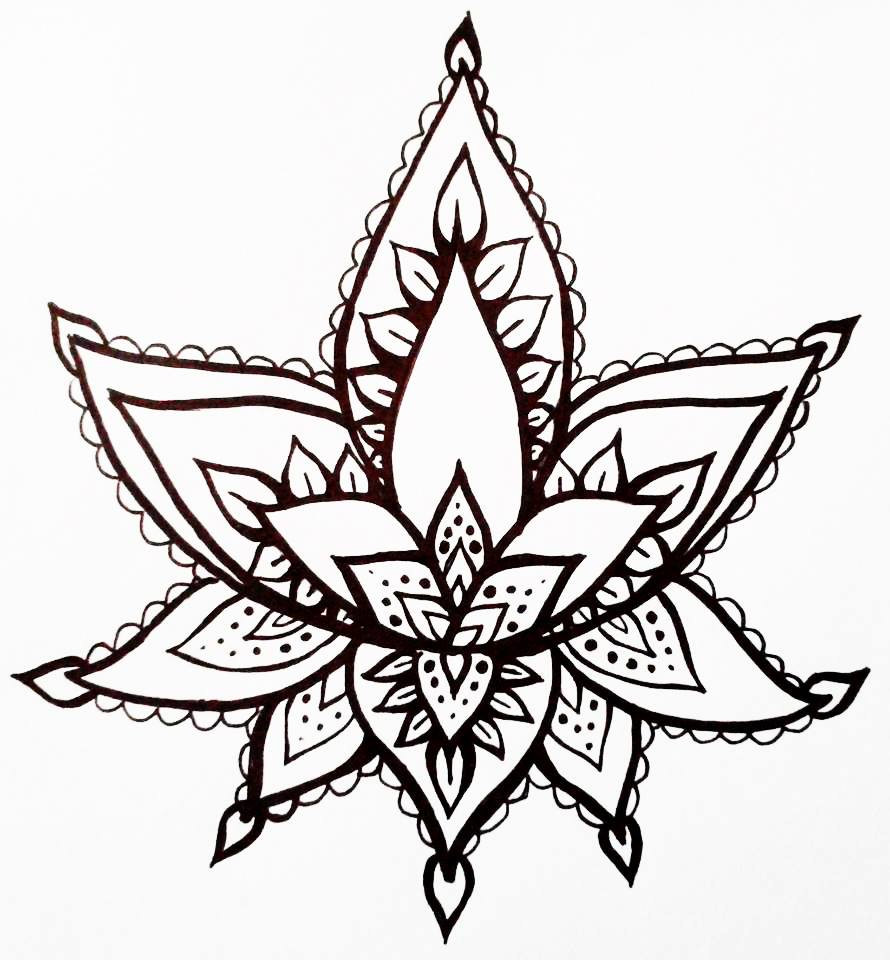 890x960 Henna Tattoo Drawing