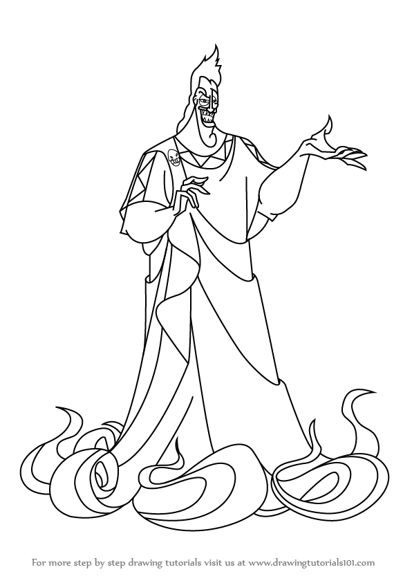 596x843 Learn How To Draw Hades From Hercules (Hercules) Step By Step
