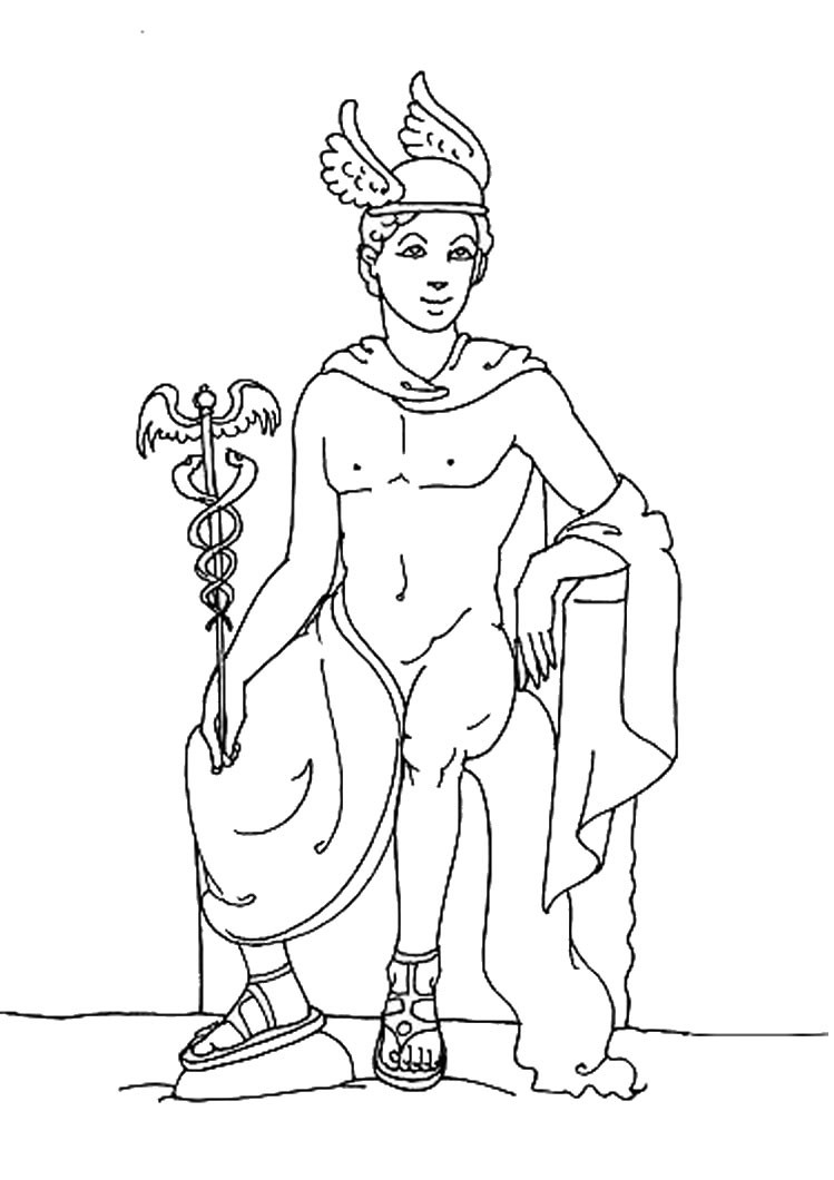 749x1060 God Hermes Coloring Pages