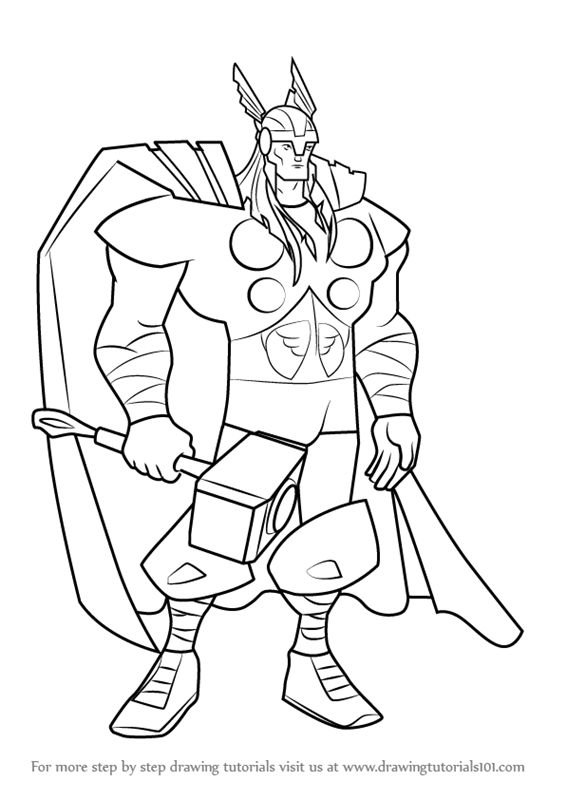 566x800 Learn How To Draw Thor From The Avengers