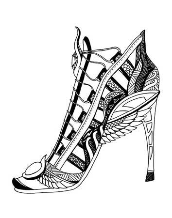 354x450 High Heel Drawing