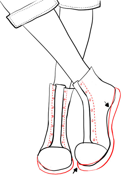 450x620 How To Draw Sneakers