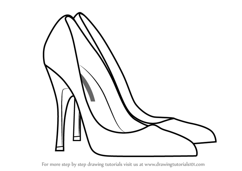 800x567 Learn How To Draw High Heeled Shoe (Fashion) Step By Step
