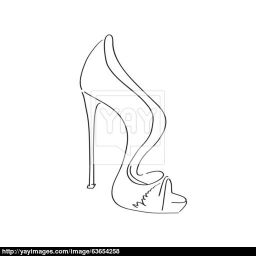 512x512 Shoes On A High Heel Isolated On White Background Vector