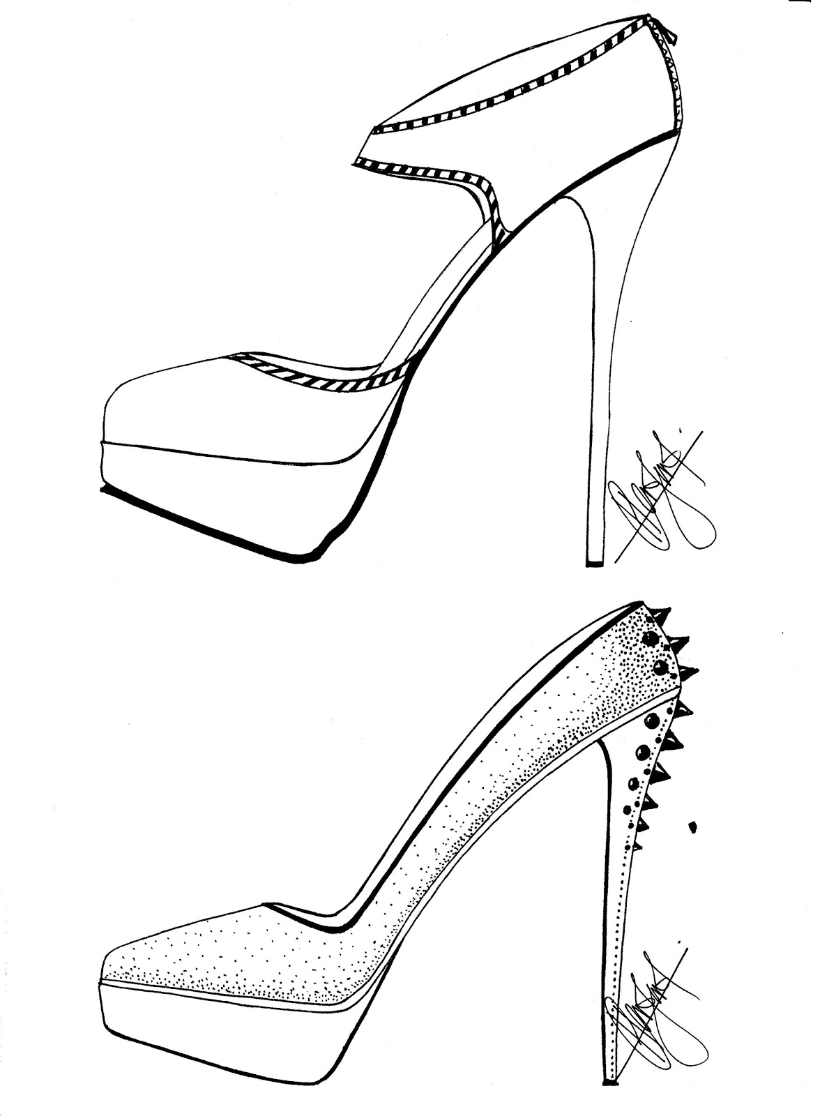 1166x1600 Hafiz's Fashion Sketching . =) High Heels Sketches