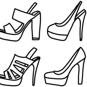 300x300 Coloring Pages High Heel Shoes Copy Coloring High Heels Coloring