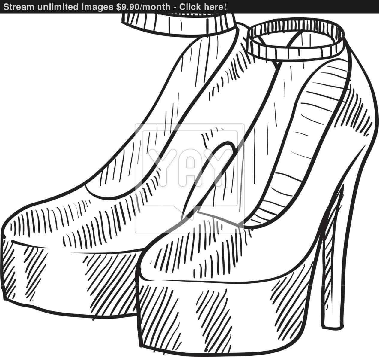 1264x1188 High Heel Shoes Sketch