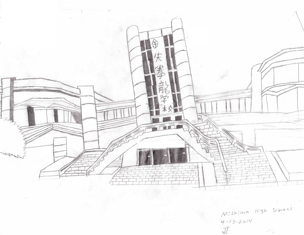 1017x786 Drawing Of Mishima High School Unfinished By Jt4910