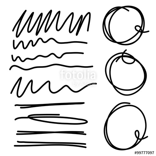 500x500 Highlighter Circles Scribbles And Underlines, Curves And Zigzags