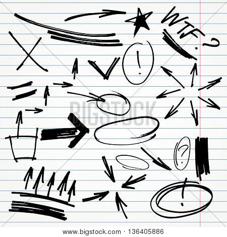 450x470 Set Hand Drawn Highlighter Vector Amp Photo Bigstock