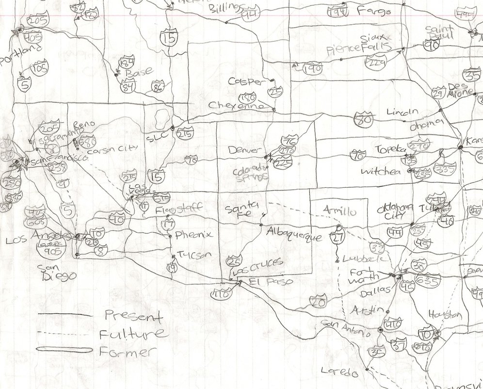 996x802 My Drawing Of The Interstate Highway System (West) By Yoshiluigi45