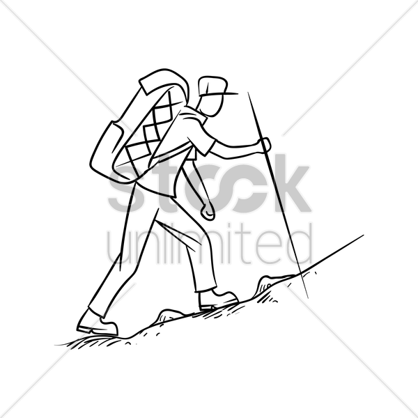 600x600 Free Hiker Vector Image