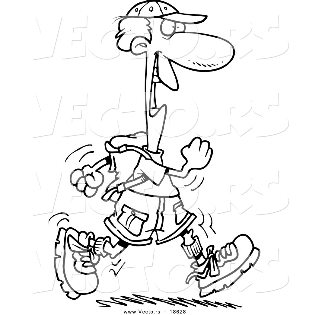 1024x1044 Vector Of A Cartoon Happy Male Hiker