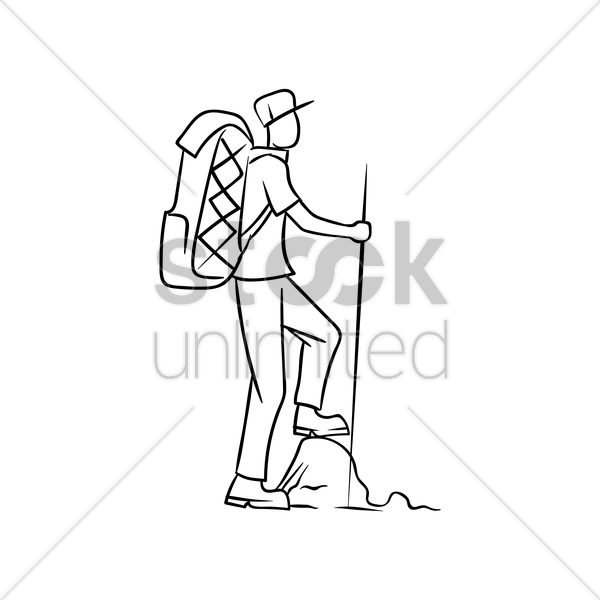 600x600 Free Hiker Vector Image