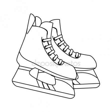 450x450 Hiking Boots Icon In Outline Style Isolated On White Background