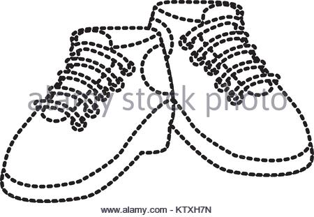 450x311 Hiking Shoes, Boots, Vector Illustration, Isolated On White Stock