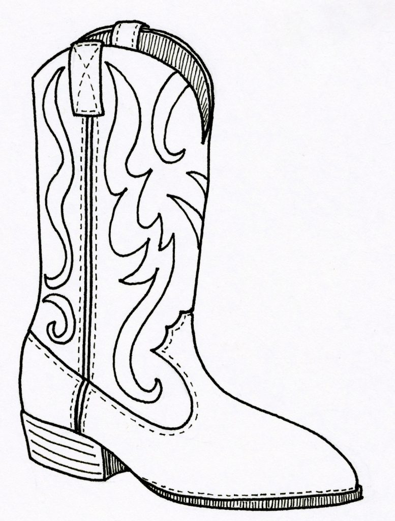777x1024 Free Picture Of Cowboy Boots Coloring Pages For Kids Animals Rain