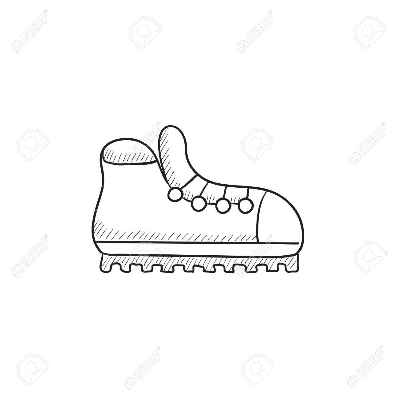 1300x1300 Hiking Boot With Crampons Vector Sketch Icon Isolated