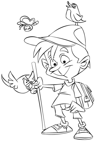 339x480 Hiking Boy Coloring Page Free Printable Coloring Pages
