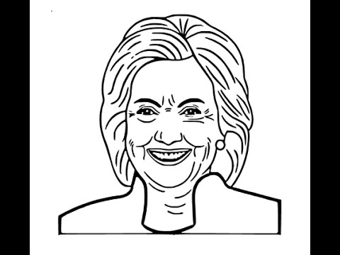 480x360 How To Draw Hillary Clinton Face Sketch Drawing Step By Step