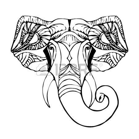 450x450 Hindu Elephant Head God Lord Ganesh. Hinduism. Paisley Background