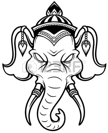 366x450 Illustration Of Elephant Head