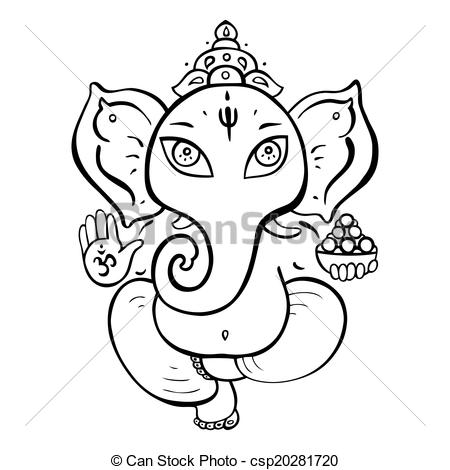 450x470 Ganesh Black Logo Hindu God Ganesha Vector Hand Art Amp Things