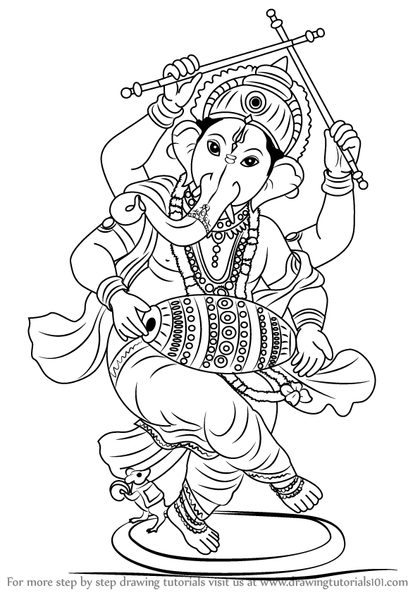 596x844 Learn How To Draw Lord Ganesha (Hinduism) Step By Step Drawing