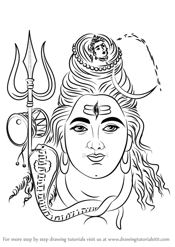 566x800 Learn How To Draw Lord Shiva Face (Hinduism) Step By Step