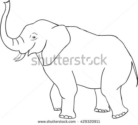 450x406 Drawn Asian Elephant Outline Drawing
