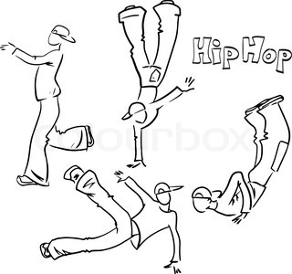 320x300 Vector Hip Hop Silhouette On Abstract Background. No Transparency