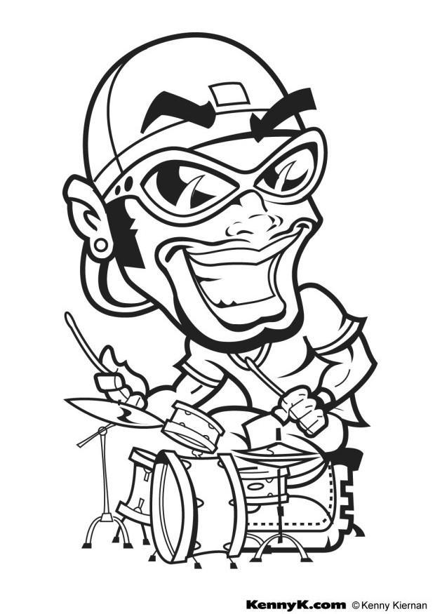 620x875 Coloring Page Hip Hop Drummer