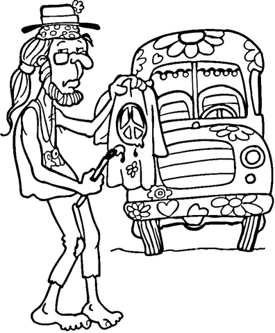 396x480 Hippie Man Coloring Page Free Printable Coloring Pages