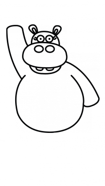 215x382 How To Draw A Cute Hippo, Easy Step By Step Drawing Tutorial