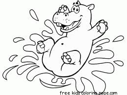 259x194 Printable Animal Little Happy Hippo Coloring Pages For Kidsfree