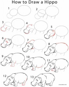 238x300 How To Draw A Hippo Step By Step Tutorials And Reference