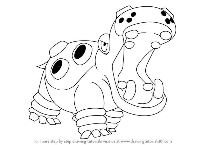 800x566 Learn How To Draw Hippowdon From Pokemon (Pokemon) Step By Step