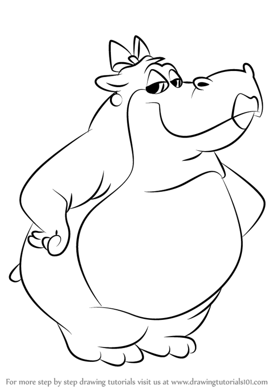 566x800 Learn How To Draw Marita Hippo From Animaniacs (Animaniacs) Step