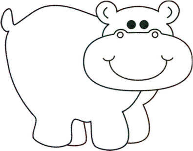 395x309 Cartoon Hippopotamus Drawing