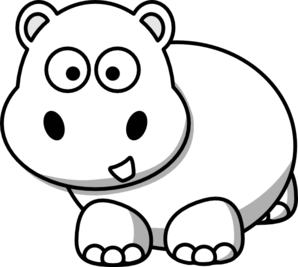 298x267 Side Hippo Outline Clip Art