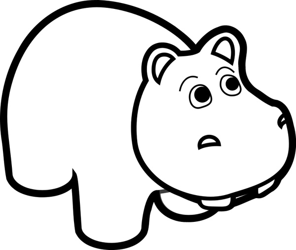 600x506 Hippo Line Art Free Vector In Open Office Drawing Svg ( Svg