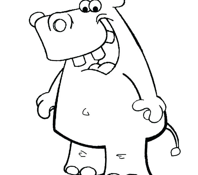 678x600 Hippo Coloring Page