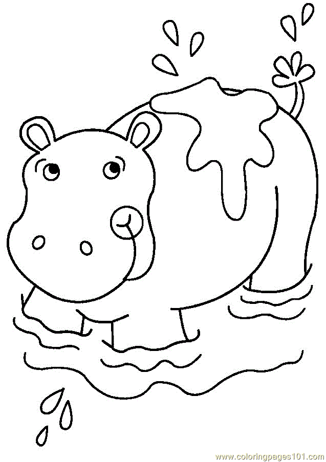 637x903 Hippo Coloring Page