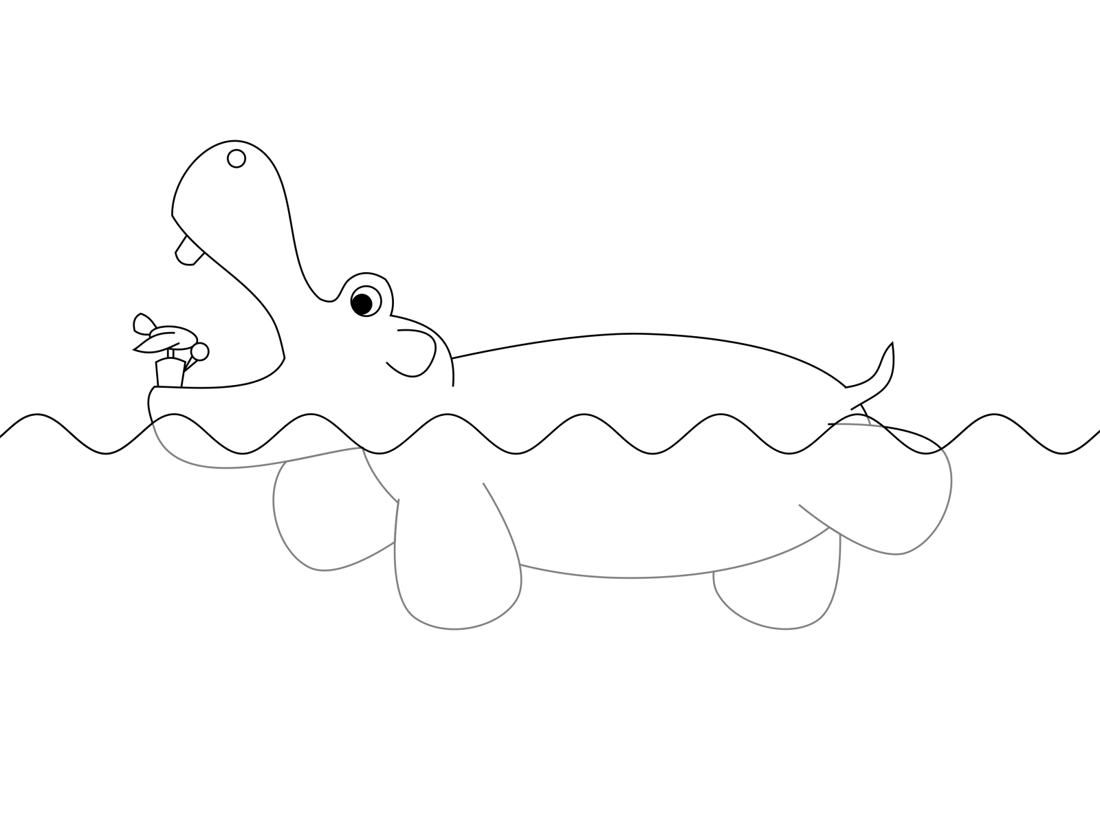 1600x1200 Letter H Is For Hippopotamus Coloring Page Free Hippo Pages